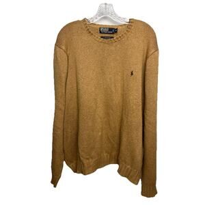 Polo Ralph Lauren Men’s Sz XL 100% Cotton Crew Neck Brown Sweater